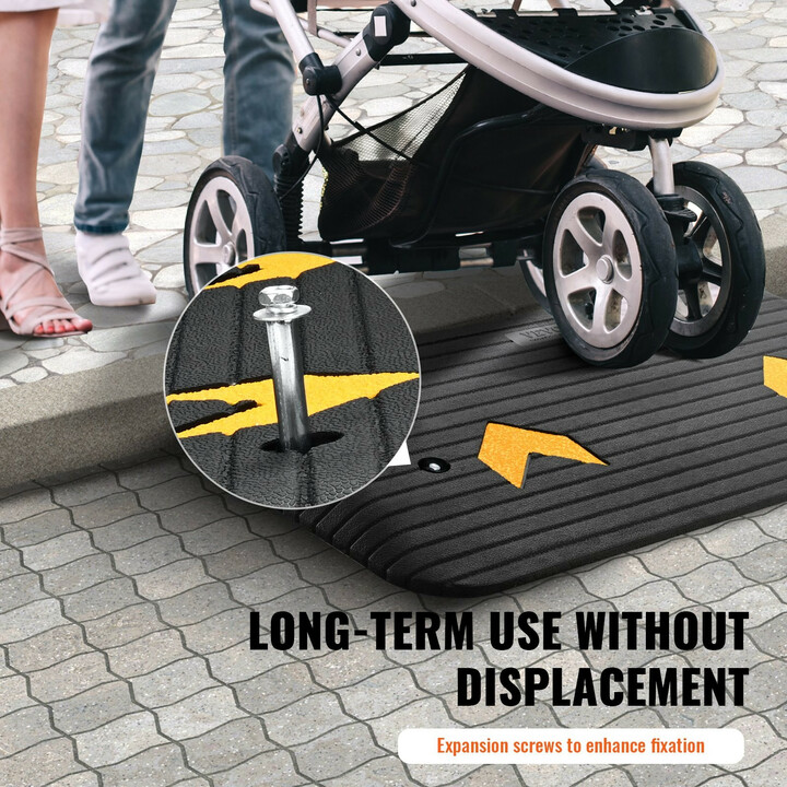 Kumirampi kynnysramppi 3" korotus, 1 kanava, luonnonkumi, liukueste, kantavuus 15 t, B001