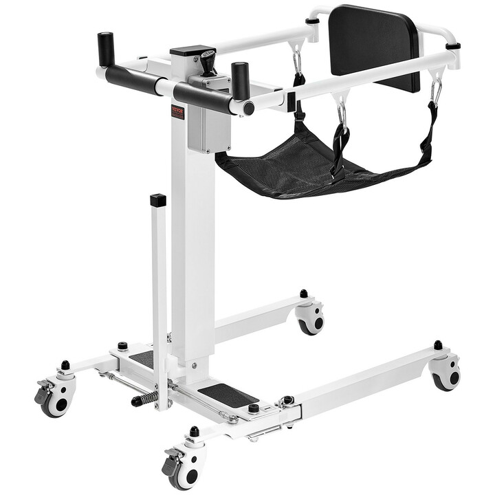 Sähköinen potilasnostin ja siirtotuoli, taittuva, IPX44, max 100 kg, valkoinen/musta, XFL-QX-YW07