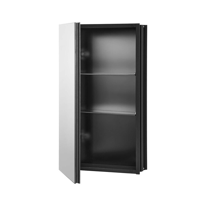 Peilikaappi alumiinirunko 355 135 610 mm 2 säädettävää hyllyä uppoasennus tai seinäasennus
