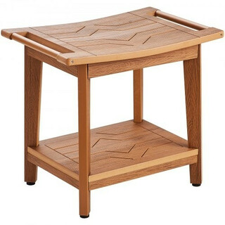 Poly Lumber suihkupenkki WS-SS2-01 530 x 355 x 470 mm säilytystaso säädettävät jalat teak